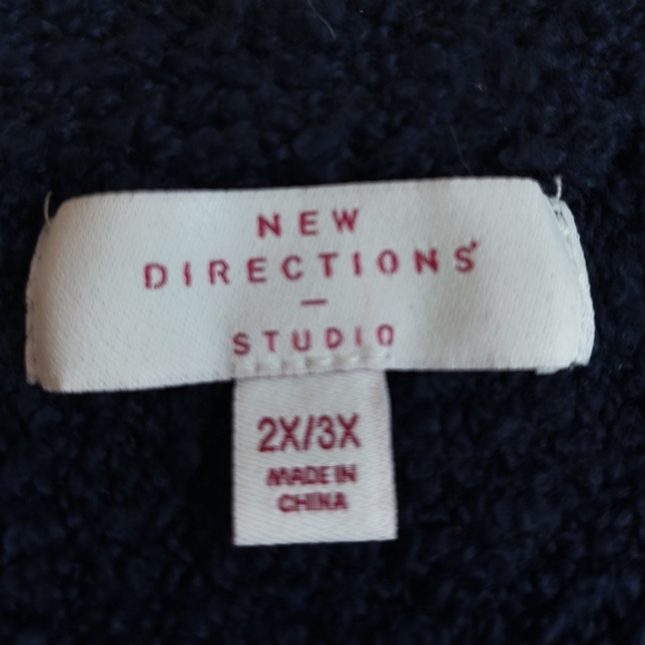 Women's Blue & Cream Poncho - Picture 4 of 6